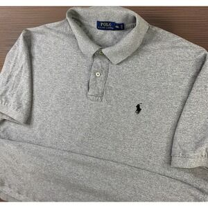 Polo Ralph Lauren Shirt Mesh Pique Short Sleeve Heather Gray Men Sz 2XL Pony